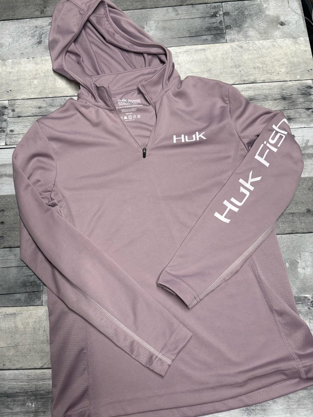 Huk Mauve Hooded Long Sleeve Performance Shirt
